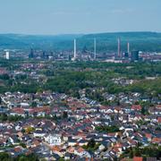 Utsikt över Dillinger Hütte i närheten av Ensdorf i Saarland.