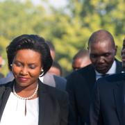 Jovenel Moise och hans fru Martine Moise på söndagen.