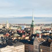 Vy över gamla stan i Stockholm.