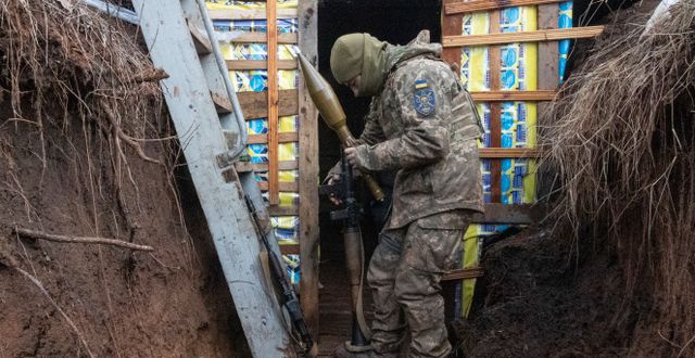 Ukrainsk soldat i Donetsk. Arkivbild. Andriy Dubchak / AP