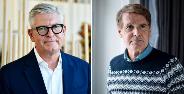 Ericssons vd Börje Ekholm och Cevians Cjrister Gardell Erik Simander/TT och Fredrik Sandberg/TT