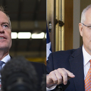 Labors Bill Shorten och premiärminister Scott Morrison. 