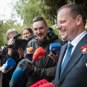 Saulius Skvernelis (höger) på söndagen.