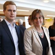 Språkrören Gustav Fridolin och Isabella Lövin.