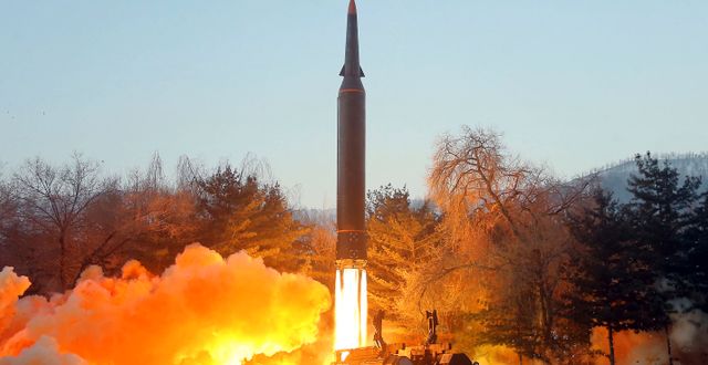 Nordkoreas robotavfyrning den 7 januari.  朝鮮通信社 / AP
