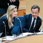 KD-ledaren Ebba Busch och statsminister Ulf Kristersson (M). 