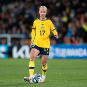 Caroline Seger under matchen mot Argentina. 