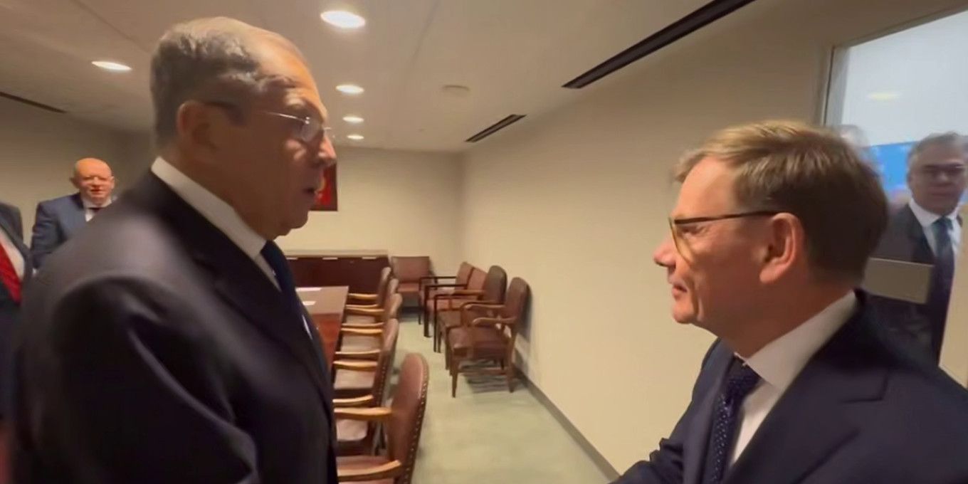 Sergej Lavrov och Johann Wadephul.