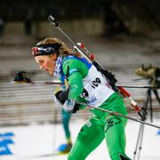 Stina Nilsson under gårdagens lopp, då hon slutade på plats 13.