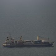 Ett Jordanienflaggat fraktfartyg i Persiska viken, på väg mot Hormuzsundet under onsdagen.