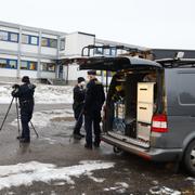 Polisinsats vid Runby skola i Upplands Väsby i onsdags.