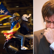 Till höger: Carles Puigdemont.  