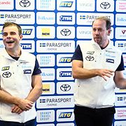 Zebastian Modin tillsammans med förbundskapten Jönsson Haag.