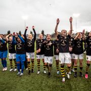 AIK:s spelare jublar efter avancemanget.