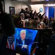 Trumps presskonferens på fredagen. 