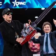 Elon Musk och Javier Milei i februari. 