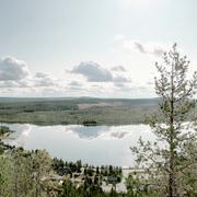 Utsikt från Tjamstanberget nära Malå i norra Sverige