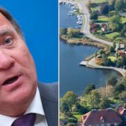 Stefan Löfven/flygbild över Djursholm. 