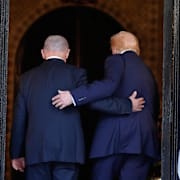 Arkivbild på Donald Trump och Israels premiärminister Benjamin Netanyahu.
