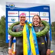  Victor Johansson, Sverige, och Thilda Häll, Sverige, vinnare i Vansbrosimningen.