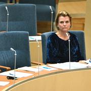 Jämställdhetsminister Åsa Regnér (S) under måndagens riksdagsdebatt om me too-uppropen.