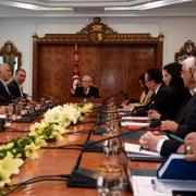 President Beji Caid Essebsi under mötet.