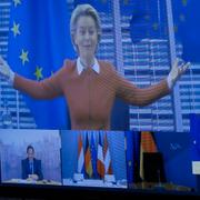 EU-chefen Ursula von der Leyen höll tal via videolänk på tisdagen.