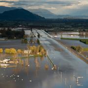 Översvämning på Highway 1 i Abbotsford.