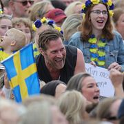 Basshunter i publiken under säsongspremiären av Allsång på Skansen.