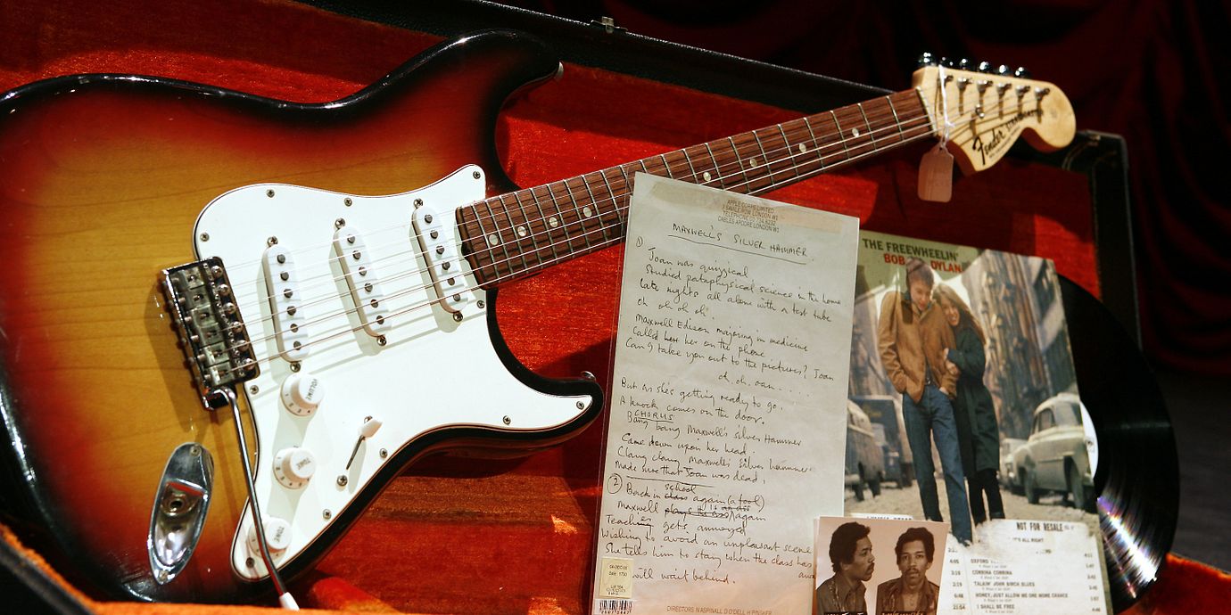 En Stratocaster som tidigare ägts av Jimi Hendrix.