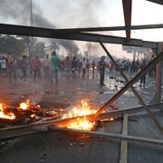 Bild från protesterna i Irak. 