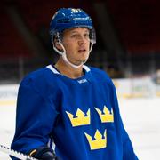 Rickard Rakell under Tre Kronors träning i Göteborg förra veckan