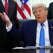 Donald Trump i Vita huset på onsdagen.