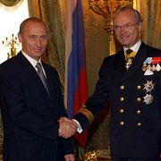 Vladimir Putin och kung Carl XVI Gustaf.