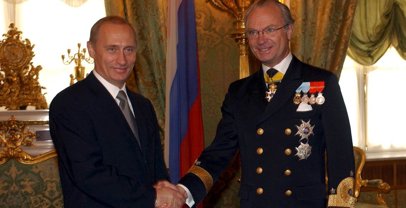 Vladimir Putin och kung Carl XVI Gustaf.