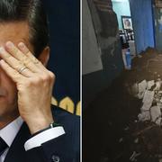 Mexikos president Enrique Pena Nieto/En förstörd byggnad i delstaten Oaxaca- 