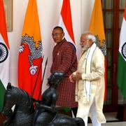 Indiens premiärminister Narendra Modi och Bhutans Tshering Tobgay i New Delhi 2028. 