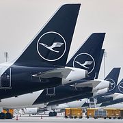 Luftahansaplan på flygplatsen i München.