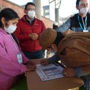 En vallokal i Bolivias huvudstad La Paz.