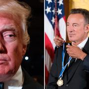 Donald Trump, Barack Obama ger Bruce Springsteen ”Presidential Medal of Freedom”. Arkivbilder.