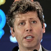 Sam Altman vid AI Summit i New Delhi.