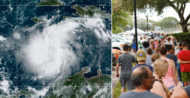 Satellitbild över Karibien / Invånare i Tampa, Florida köar för att få sandsäckar TT