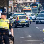 Polisen vid brottsplatsen på Malmö latinskola efter ett skoldåd.