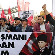 Protestdemonstration mot Nato i Ankara i dag.