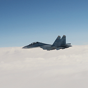 Ryska stridsplan SU-30 på torsdagen.