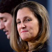 Kanadas premiärminister Justin Trudeau och utrikesminister Chrystia Freeland. 