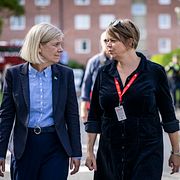 Arkivbild från september: Socialdemokraternas partiledare Magdalena Andersson och Katrin Stjernfeldt Jammeh i Malmö.