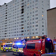 Brand i en lägenhet i området Hagalund i Solna 