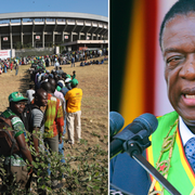 Folk börjar redan samlas på stadion i Harare för att svära in Emmerson Mnangagwa