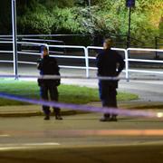 Polisen spärrade av platsen.